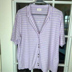 Poetry Lavender Striped Blouse